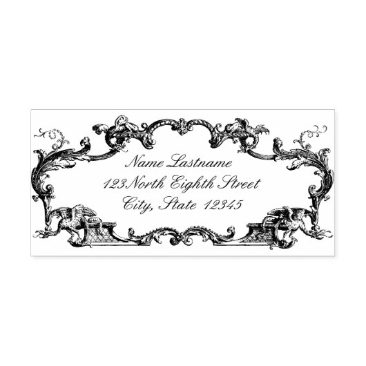  barokke draken grens rubberstempel (Afrduk)