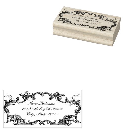  barokke draken grens rubberstempel (Gestempeld)