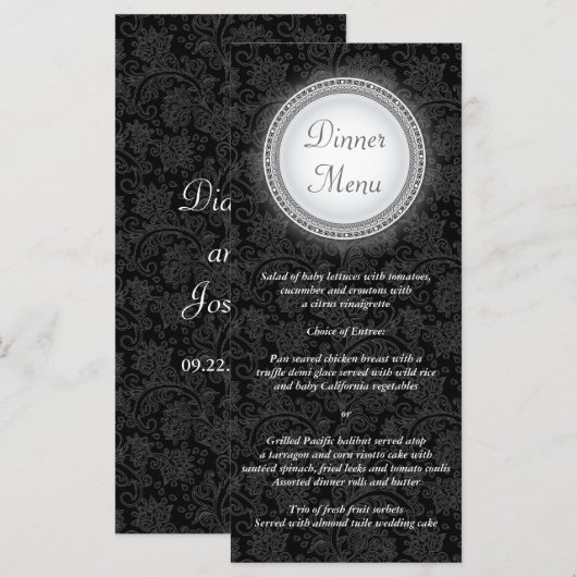 Barokke Ebony Plaque Menu Rack Kaart (Voorkant / Achterkant)