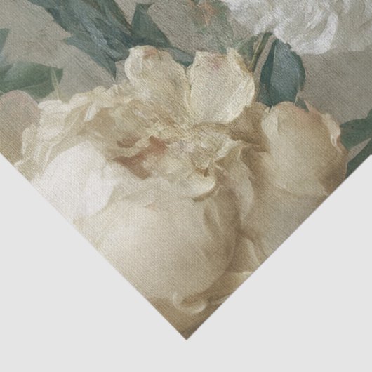 Barokke Elegante Botanische Pastel Bloemen Tissuepapier (Detail)