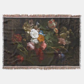 Barokke elegante donkere bloemen ontwerp gooien de deken
