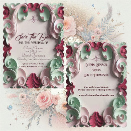 Barokke elegantie Bloemen Motieven Acanthus wervel Save The Date