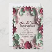 Barokke elegantie Bloemen Motieven Acanthus wervel Save The Date (Voorkant)