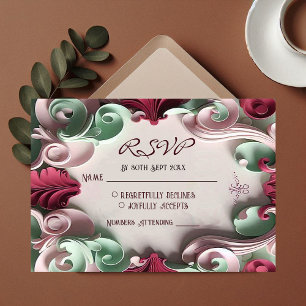 Barokke Elegantie Bloemmotieven Acanthuskrullen RSVP Kaartje