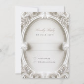Barokke Elegantie Huwelijks RSVP Kaart (Voorkant)
