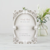 Barokke Elegantie Huwelijks RSVP Kaart (Staand voorkant)