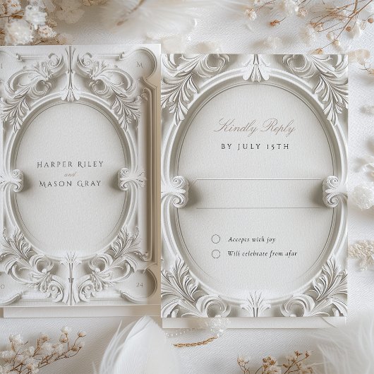 Barokke Elegantie Huwelijks RSVP Kaart