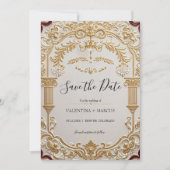 Barokke elegantie Save the Date Uitnodiging (Voorkant)