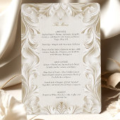 Barokke Elegantie Wedding Menu Kaart