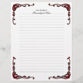 Barokke elegantie - zwart gevoerd briefhoofd