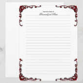 Barokke elegantie - zwart gevoerd papier blad (Voorkant / Achterkant)