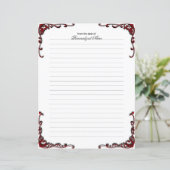 Barokke elegantie - zwart gevoerd papier blad (Staand voorkant)