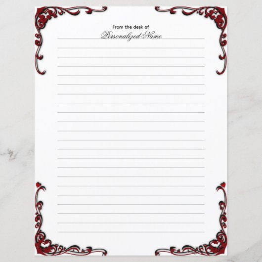 Barokke elegantie - zwart gevoerd papier blad (Voorkant)