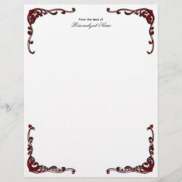 Barokke elegantie - zwart ongevoerd briefhoofd