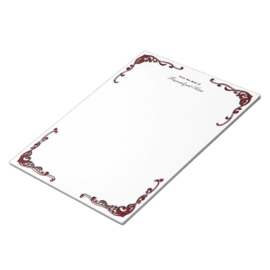 Barokke elegantie - zwart ongevoerd notitieblok (Schuin)