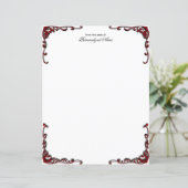 Barokke elegantie - zwart ongevoerd papier blad (Staand voorkant)