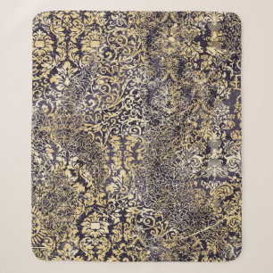 Barokke en Damask arabesque motifs rippelde abstra Sherpa Deken