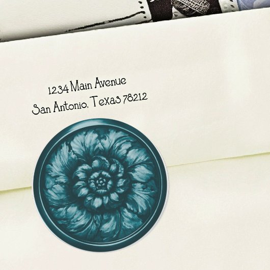 Barokke enveloppe verzegeling trouwen in elke kleu ronde sticker