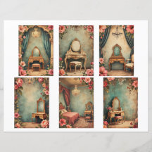 Barokke ephemera kaarten Scrapbook papieren knipse