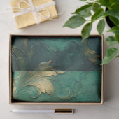 Barokke faux gouden bladeren ornament diep groen tissuepapier (Geschenk)