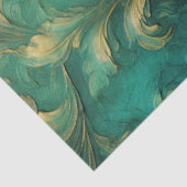 Barokke faux gouden bladeren ornament diep groen tissuepapier (Detail)