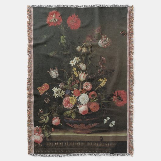 Barokke Floral-stilstaande bloemen in Vase Deken (Voorkant Verticaal)