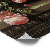  Barokke Floral-stilstaande bloemen in Vase Poster (Hoek)