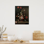  Barokke Floral-stilstaande bloemen in Vase Poster (Keuken)