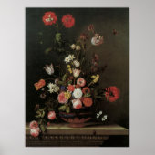  Barokke Floral-stilstaande bloemen in Vase Poster (Voorkant)