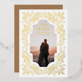 Barokke Foto Save the Date Folie Uitnodiging