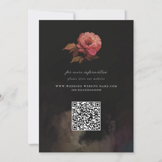 Barokke geschilderde bloemen foto save the date (Achterkant)