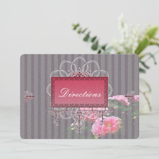 Barokke Glamour Trouw Uitnodigingsset, Collectie Kaart (Staand voorkant)