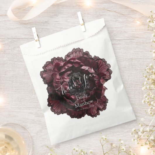 barokke gotische pioenen bedankzakje (Geknipt)