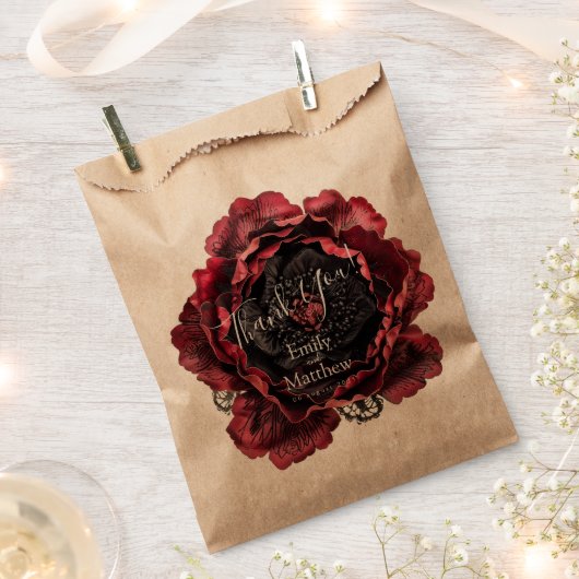 barokke gotische pioenen bedankzakje (Geknipt)