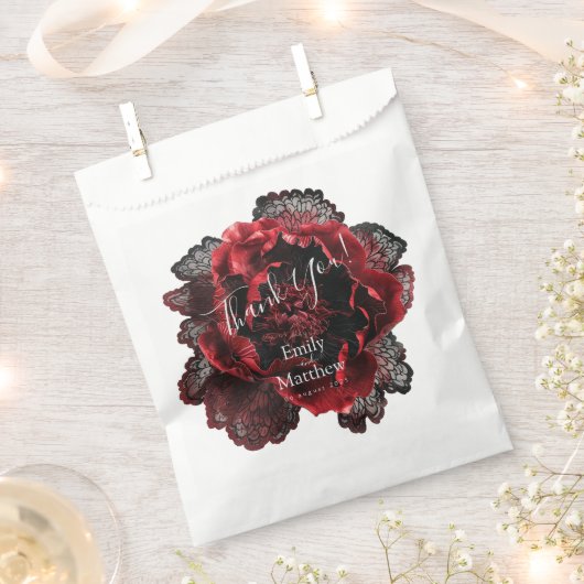 barokke gotische pioenen bedankzakje (Geknipt)