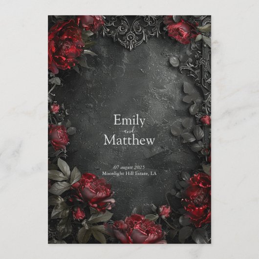 barokke gotische pioenen menu (Achterkant)