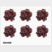 Barokke gotische pioenrozen bruiloft vierkante sticker (Vel)
