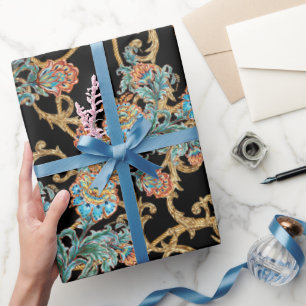 Barokke Gouden Bloemrijke Elegant Cadeaupapier