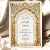 Barokke gouden boog bruiloft  details kaart