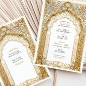 Barokke gouden boog bruiloft  details kaart