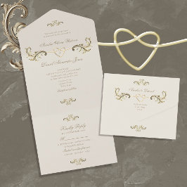 barokke gouden bruiloft all in one uitnodiging