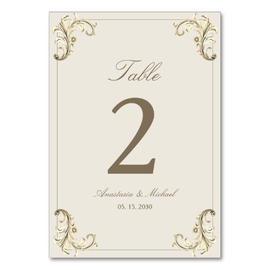 barokke gouden bruiloft kaart (Achterkant)