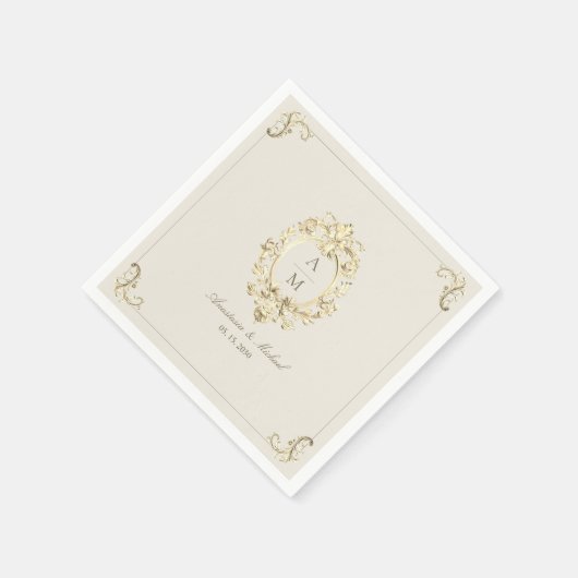 barokke gouden bruiloft servet (Hoek)