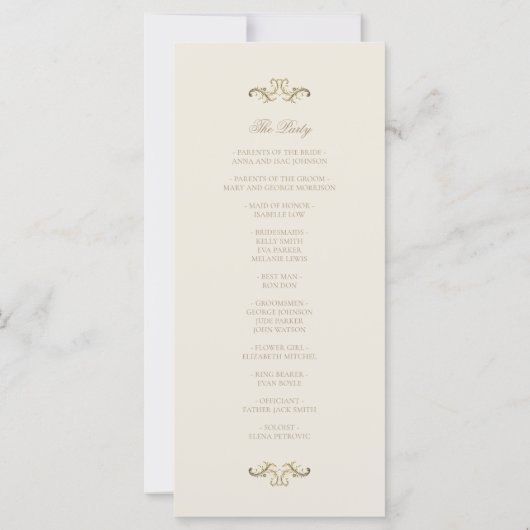 barokke gouden elegante bruiloft (Achterkant)