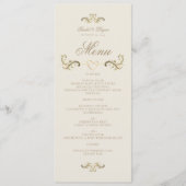 barokke gouden elegante bruiloft menu (Voorkant)