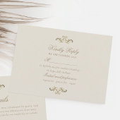  barokke gouden elegante bruiloft RSVP kaartje