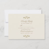 barokke gouden elegante bruiloft RSVP kaartje (Voorkant)