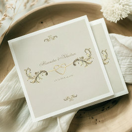 barokke gouden elegante bruiloft servet