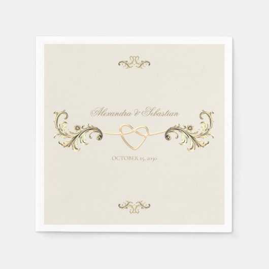  barokke gouden elegante bruiloft servet (Voorkant)