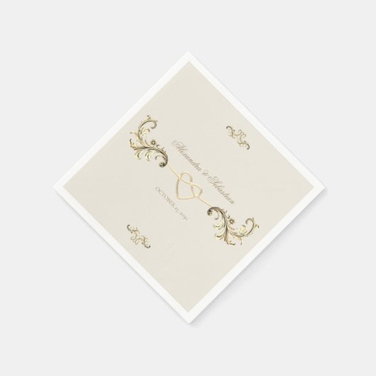  barokke gouden elegante bruiloft servet (Hoek)